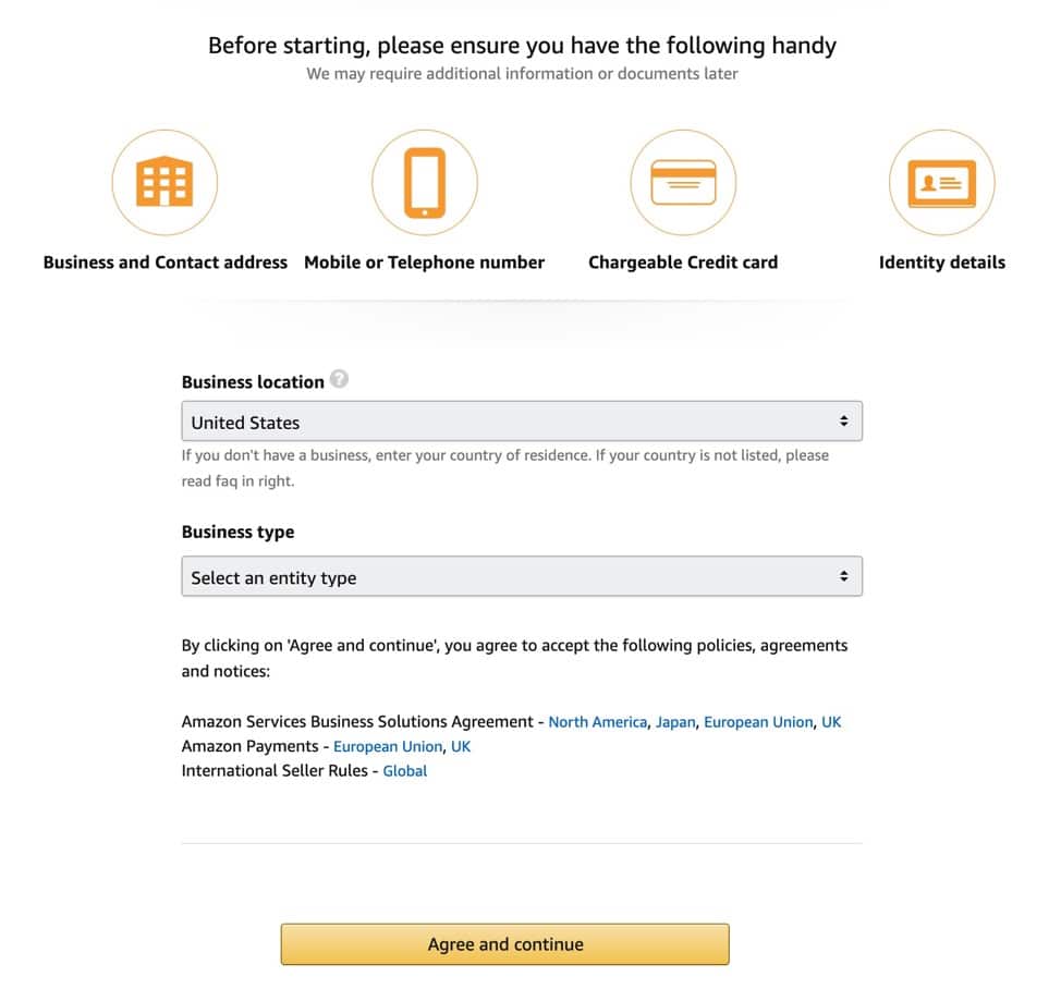 Amazon Seller Account Registration