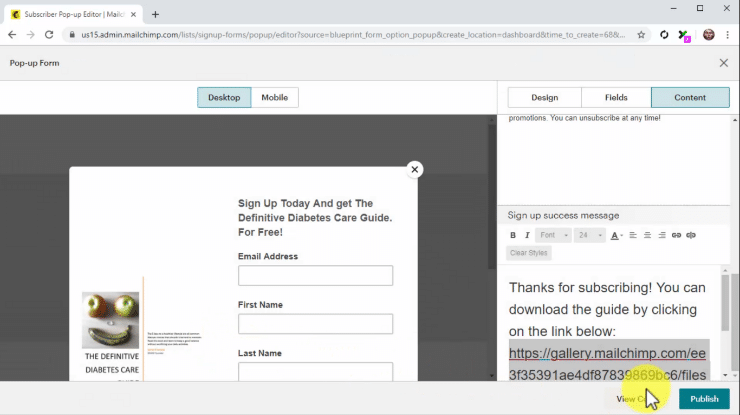 Publishing Pop-Up